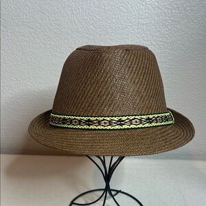 21men Brown and Green Fedora Hat